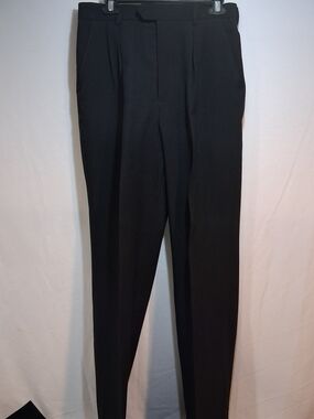 Classic Black Men's Dress Pants - Tailored Pleat Front